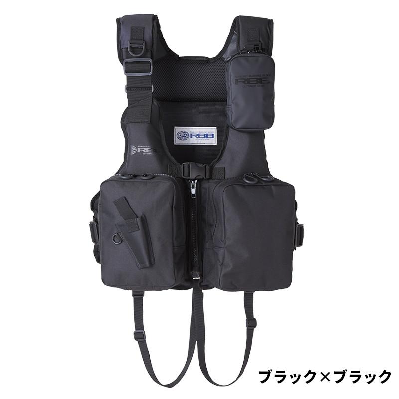 双進 ライフジャケット RBBルアーゲームベスト フリー ブラック