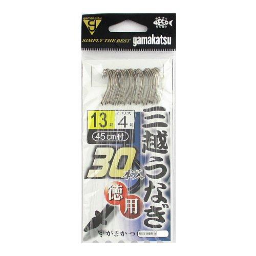 Gamakatsu がまかつ 糸付 徳用 三越うなぎ 針13号−ハリス4号