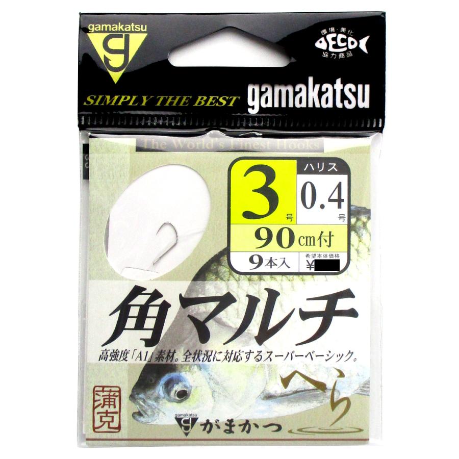 Gamakatsu（がまかつ） 糸付 A1角マルチ 90cm 針3号-ハリス0.4号 白