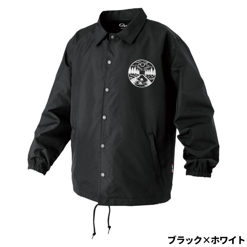 がまかつ GM3793 コーチジャケット ブラック/ホワイト M-L Gamakatsu（がまかつ） ウェア コーチジャケット M-L ブラック