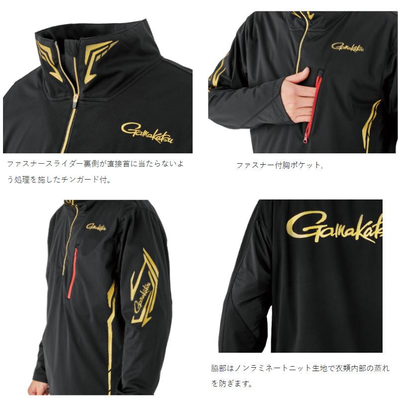 Gamakatsu（がまかつ） ウェア プルオーバージップシャツ M ブラック