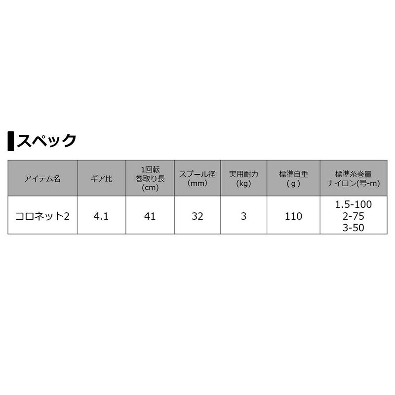 DAIWA（ダイワ） 【現品限り】 コロネット2 [2020年モデル] : 釣具の