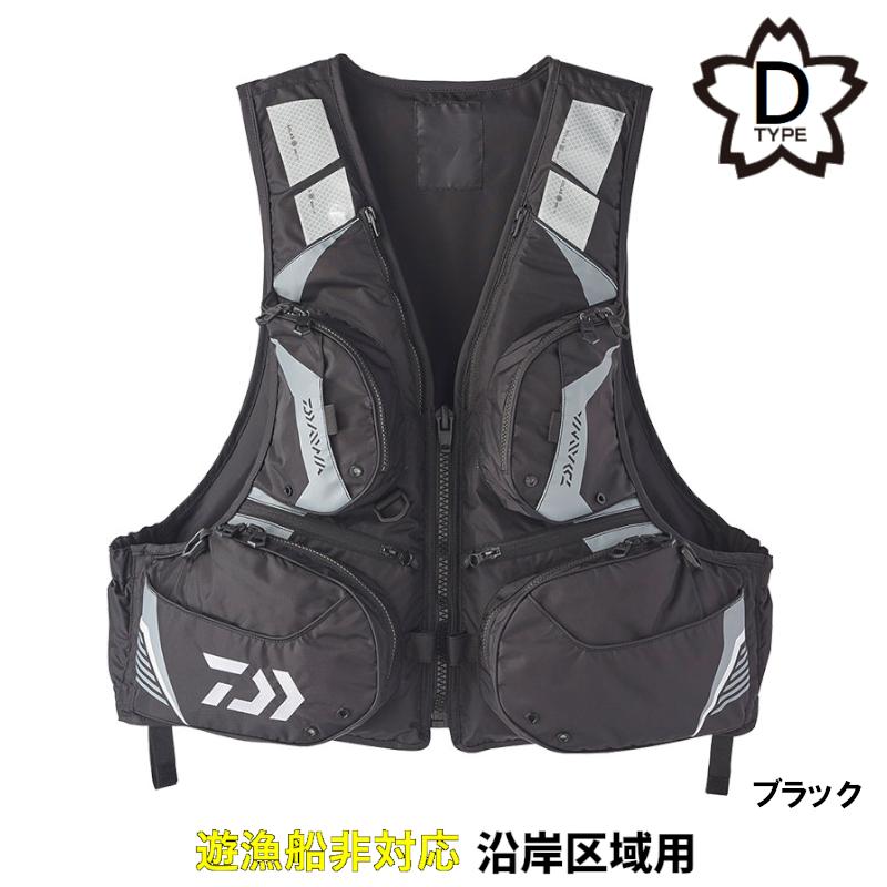 Daiwa フィッシングベスト フリーサイズ ブラック/カモフラージュ Daiwa フィッシングベスト フリーサイズ ブラック/カモフラージュ