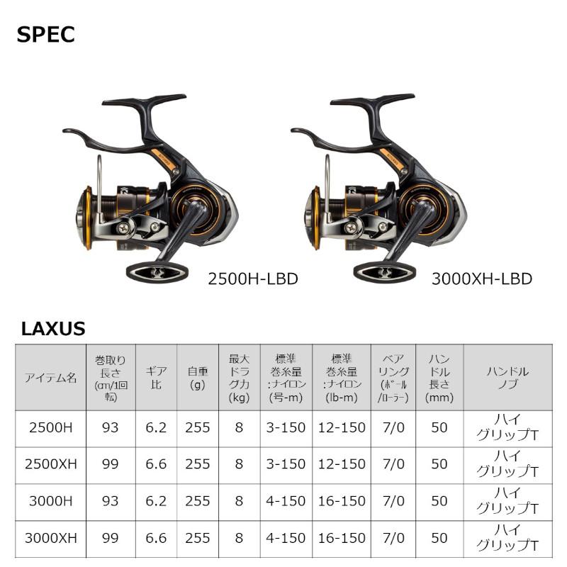 【DAIWA】LAXUS 2500H-LBD スピニングリール（レバーブレーキ） DAIWA（ダイワ） 【現品限り】 レバーブレーキリール 23ラグザス 2500H