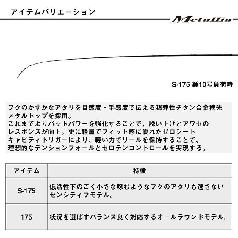 DAIWA（ダイワ） 船竿 メタリア 湾フグ S-175・J 24年モデル : 釣具の