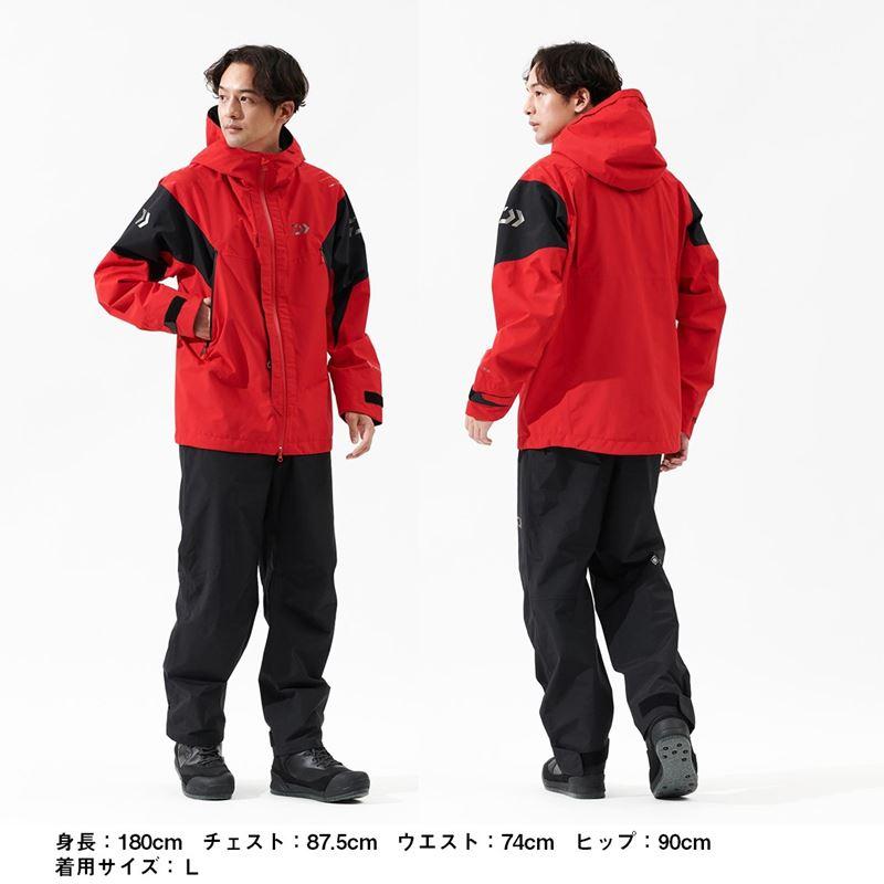 ダイワ フィッシングスーツ Mサイズ レッド/ブラック ダイワ ウェア DR-1825 ゴアテックス コンビアップレインスーツ M