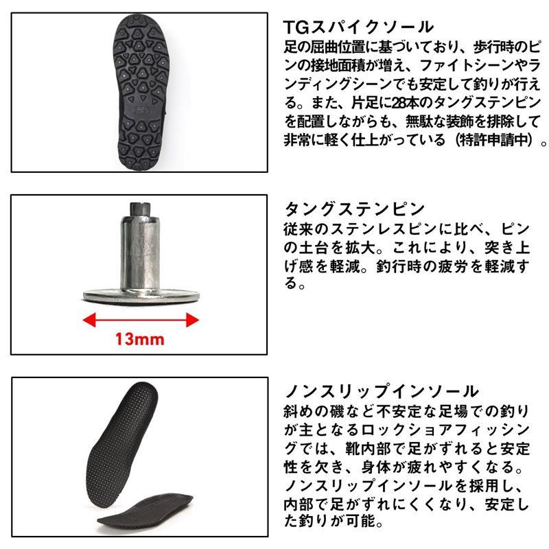ダイワ フットウェア DS-3100TG TGロックショアシューズ ハイカット TGスパイク 29.0cm ブラック_6