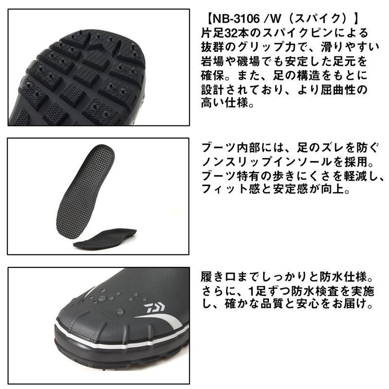 ダイワ フットウェア NB-3106W (スパイクソール) ネオブーツ LL 27.5cm グレー_4