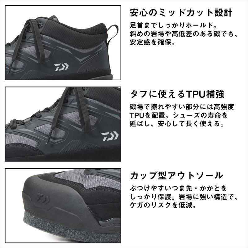 ダイワ フットウェア DS-2504 (フェルトスパイク) フィッシングシューズ 27.0cm ブラック_4