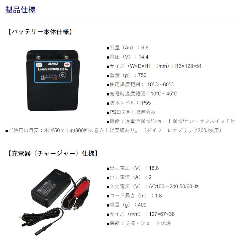 電動リール リチウムイオンバッテリー6.6Ah II(チャージャーセット