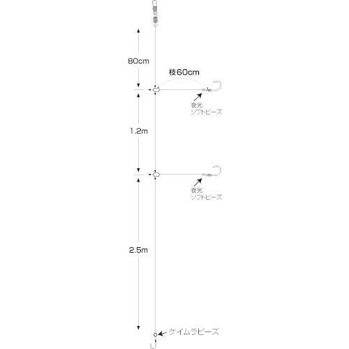 ハリミツ Ｃー５７ズボ釣うき流し鯛３本針４．５Ｍ１２【ゆうパケット】｜point-i｜03