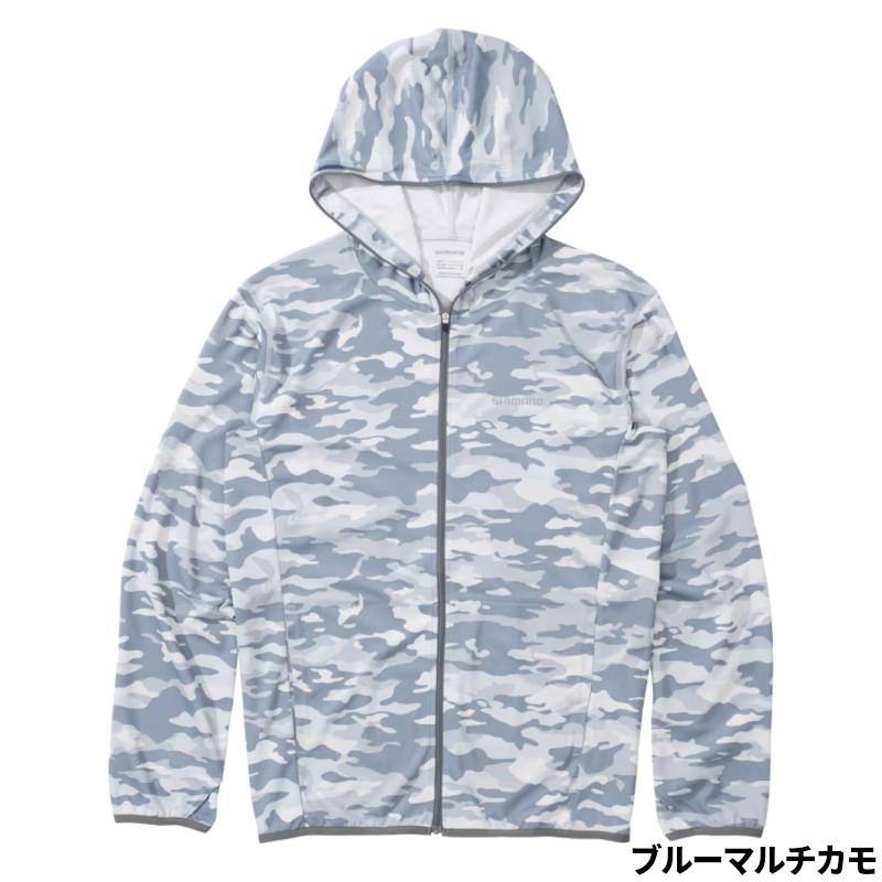 サンプロテクション パーカー 2XL ブルーマルチカモ WJ-040X シマノ シマノ（SHIMANO） ウェア サンプロテクション ジップアップ
