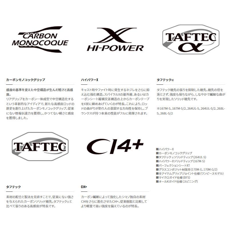 シマノ（SHIMANO） バスロッド ゾディアス 166MH 22年追加モデル バス