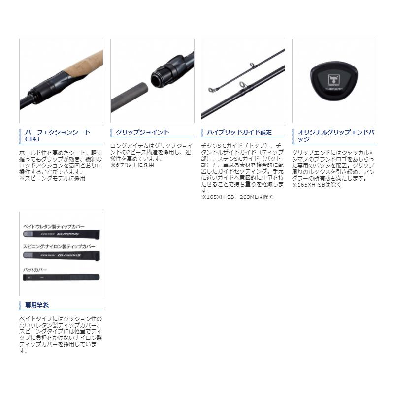 シマノ（SHIMANO） バスロッド 21ポイズングロリアス 165XH-SB バス