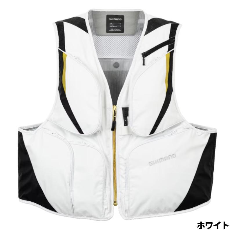 シマノ ウェア 2WAY ショートベスト XL ホワイト VE-520W : 釣具の 