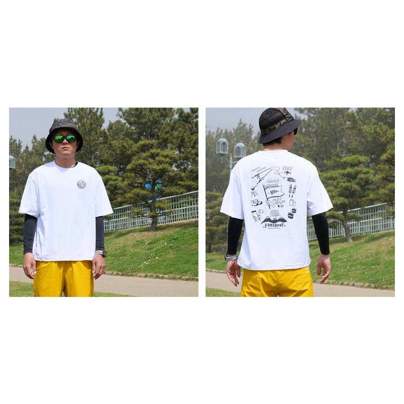 【アウトレット】 ウェア フリーノット 綿タッチTシャツ (マサヤート-E) LL 10ホワイト Y1665｜point-i｜03