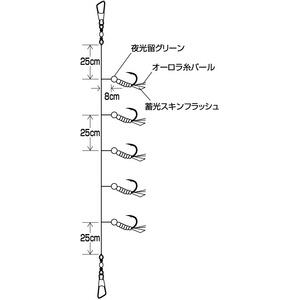 Hayabusa（ハヤブサ） HS416 7ー5号 太ハリスサビキ 蓄光スキン
