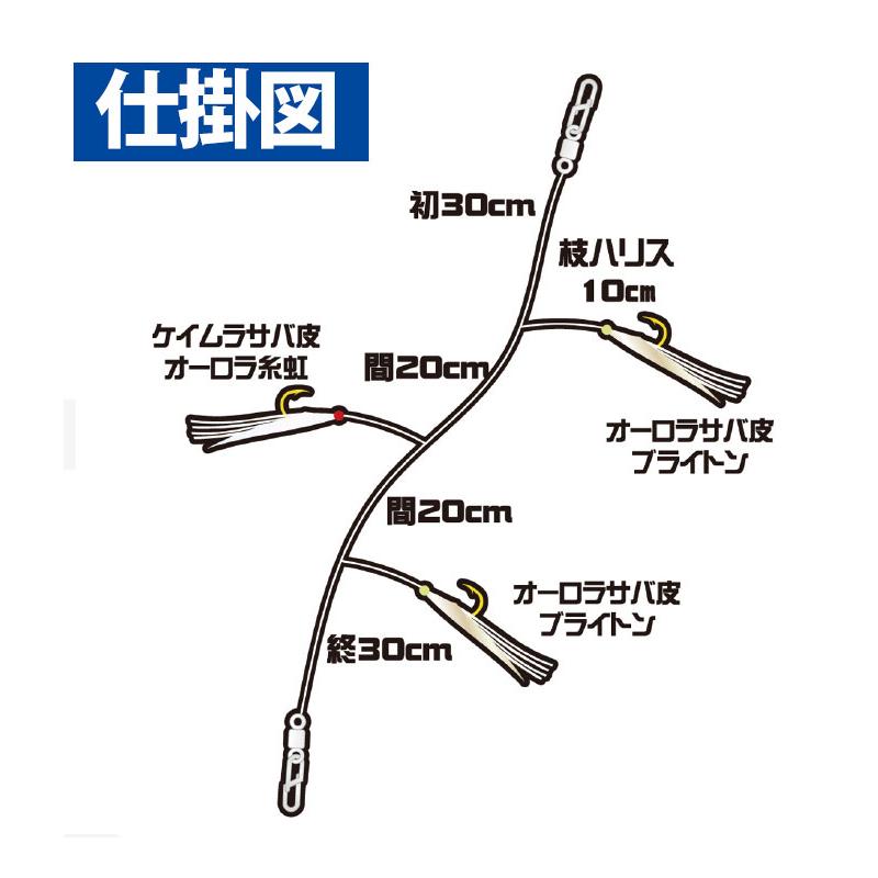 Hayabusa ジギングサビキ 小型回遊魚用 SS470 M 3本鈎2