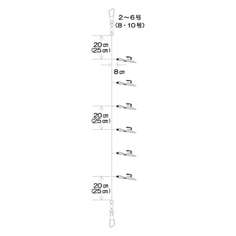 沖縄サビキ ぐるくん ケイムラmixスキン 6本鈎 針10号 ハリス10号 Hs636 ゆうパケット 釣具のポイント 通販 Paypayモール