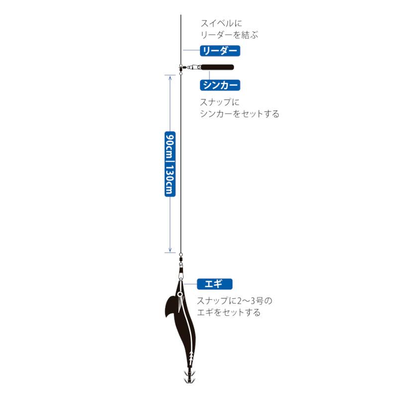 イカメタルリグ オモリグスタイル 4号 130cm【ゆうパケット】 : 釣具の
