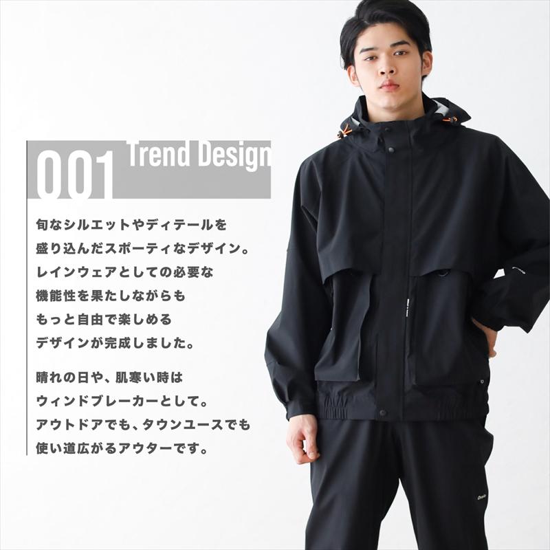 ウェア Oraio(オライオ) 2.5層 ウォータープルーフ ジャケット 2XL ブラック_2