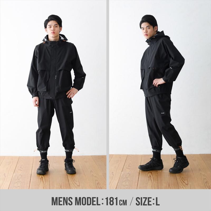 ウェア Oraio(オライオ) 2.5層 ウォータープルーフ ジャケット 2XL ブラック_6
