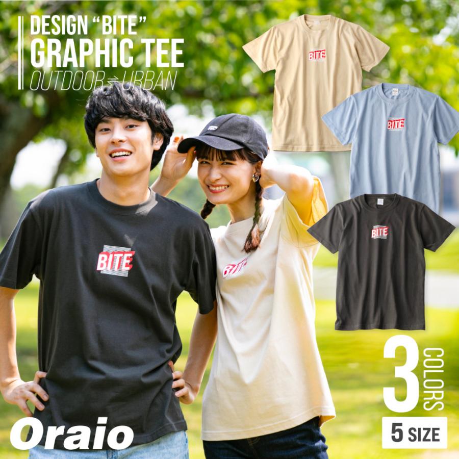 ウェア Oraio(オライオ) グラフィックTシャツ M BITE スミ【ゆうパケット】｜point-i｜02