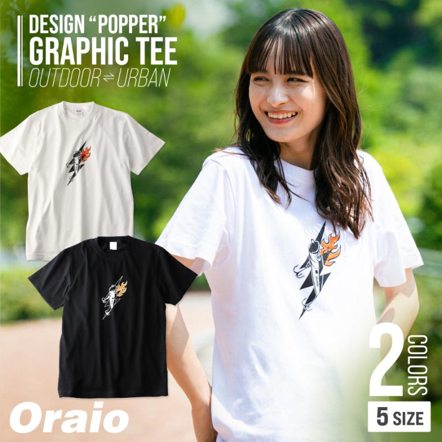 ウェア Oraio(オライオ) グラフィックTシャツ M Popper ブラック【ゆうパケット】｜point-i｜02