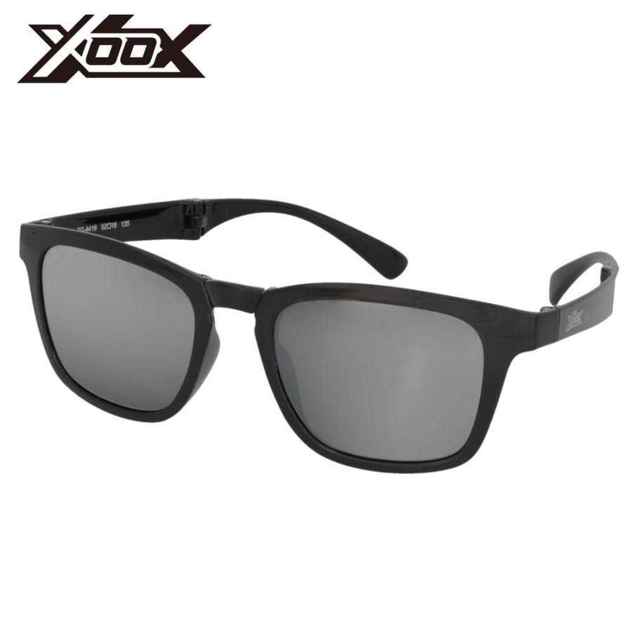 新品未使用　金属製　偏光メタルサングラス　ダークグレー　グレーレンズ 偏光グラス XOOX 偏光サングラス コンパクトフォールディング型 グレー