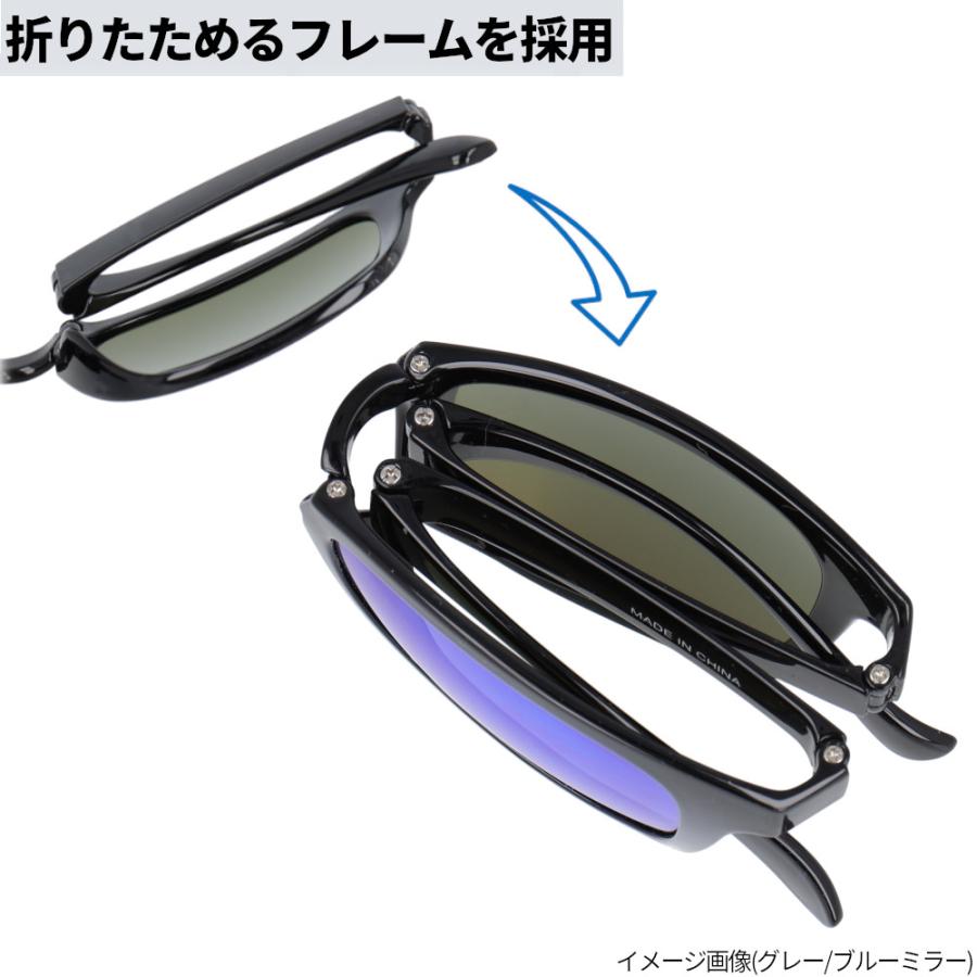 偏光グラス XOOX 偏光サングラス コンパクトフォールディング型 グレー