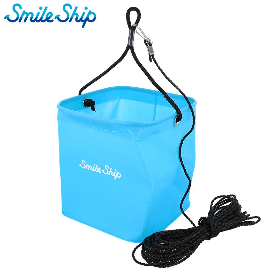 スマイルシップ EVA 反転水くみ角バケツ 錘付 18cm ブルー SmileShip