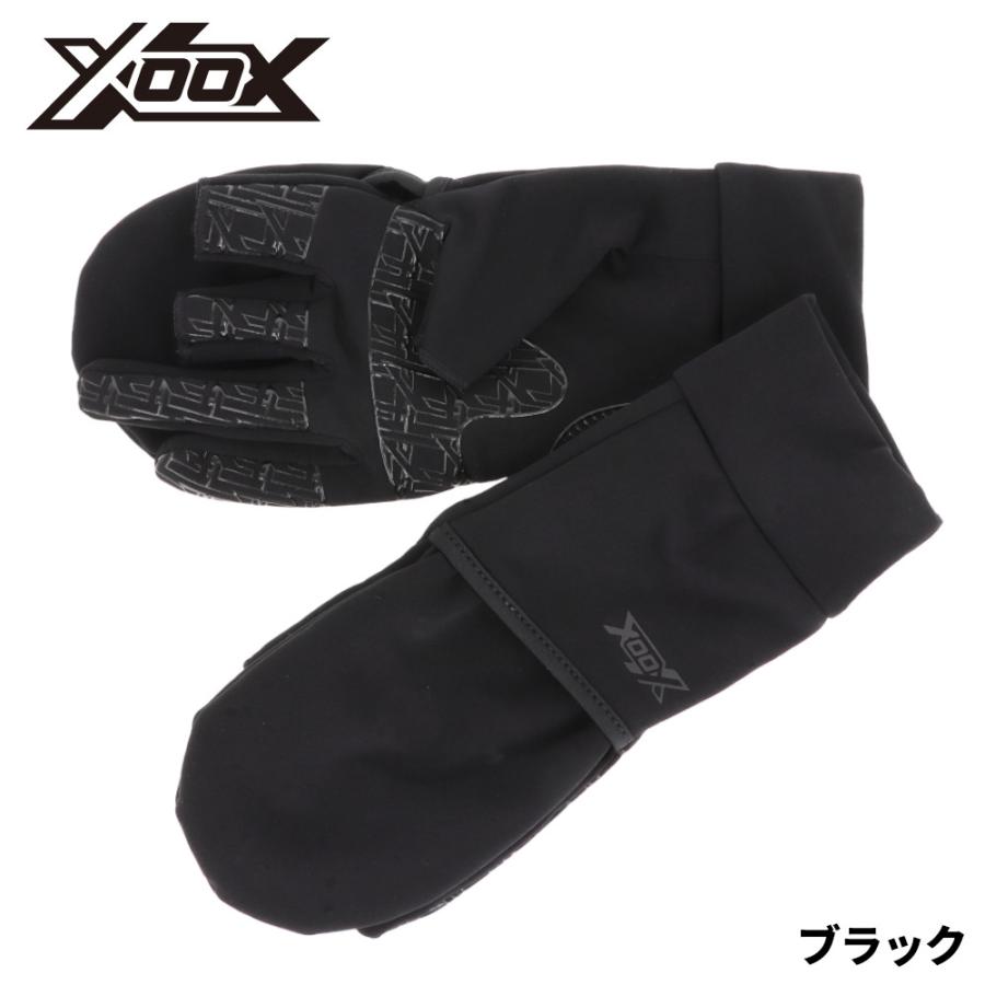 防寒ウェア XOOX ライトゲームグローブ ミトン L ブラック 3本切