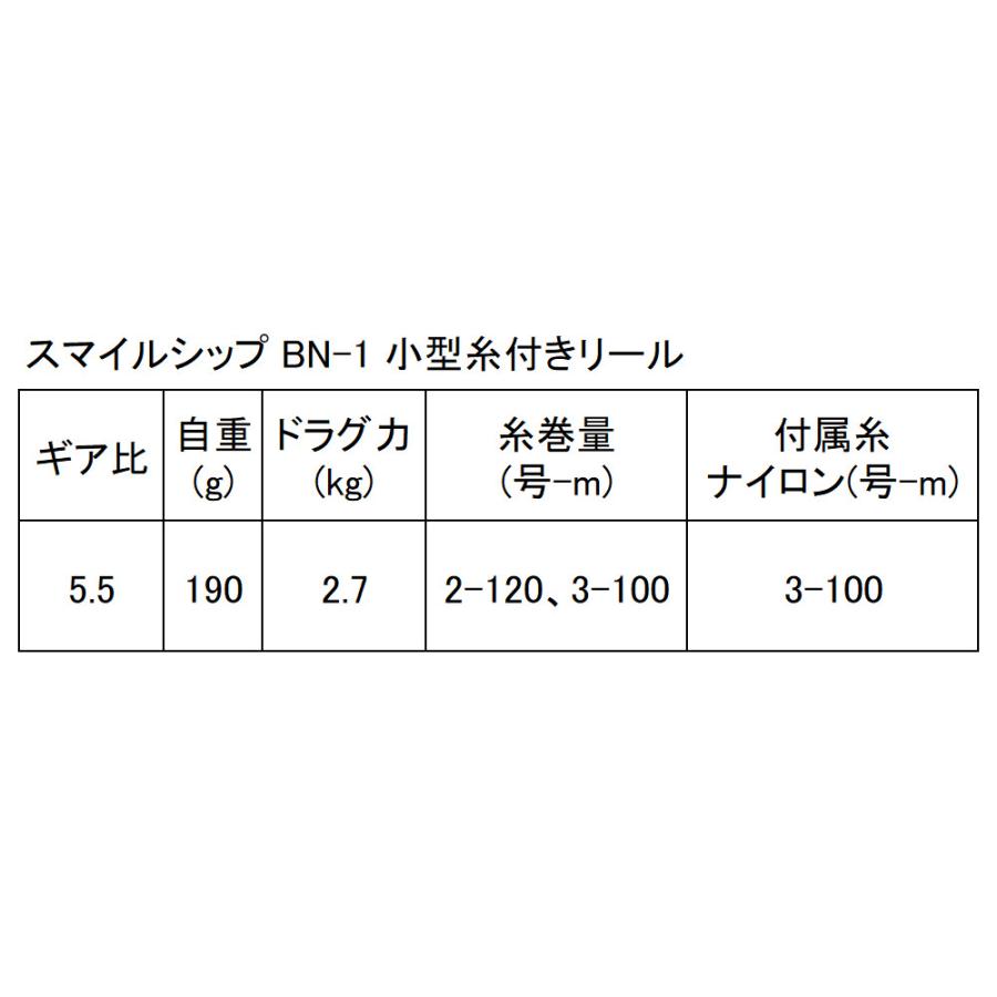 スピニングリール スマイルシップ BN-1 小型糸付きリール イエロー｜point-i｜07