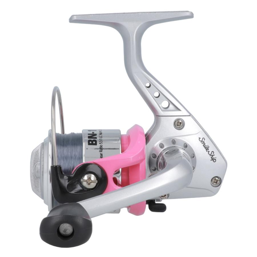 スピニングリール スマイルシップ BN-1 小型糸付きリール ピンク