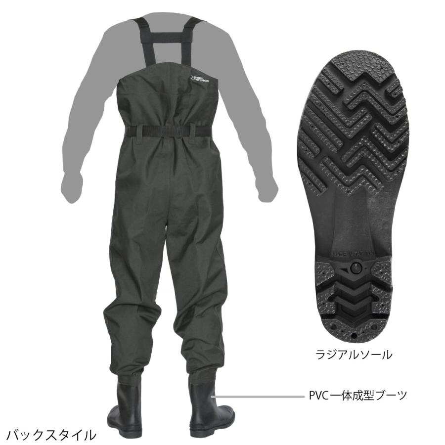 リアルメソッド チェストハイウェーダー ラジアルソール S ダークグレー ウェーダー Real Method 釣具のポイント 通販 Paypayモール
