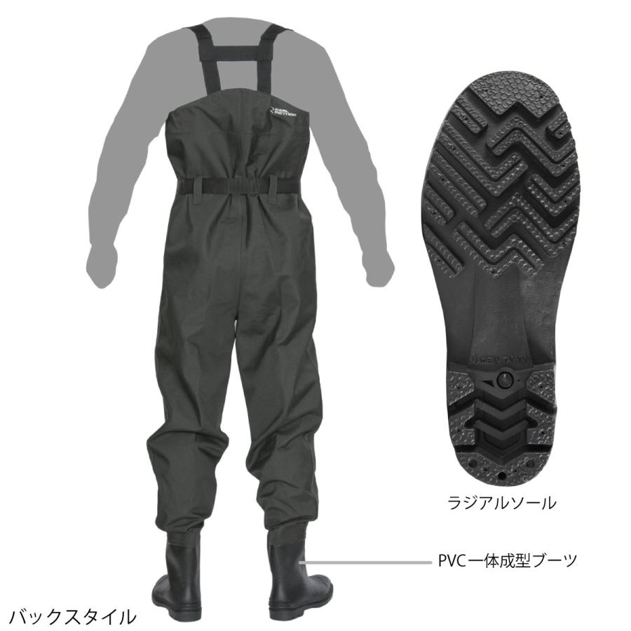 リアルメソッド チェストハイウェーダー ラジアルソール L ダークグレー ウェーダー Real Method 釣具のポイント 通販 Paypayモール