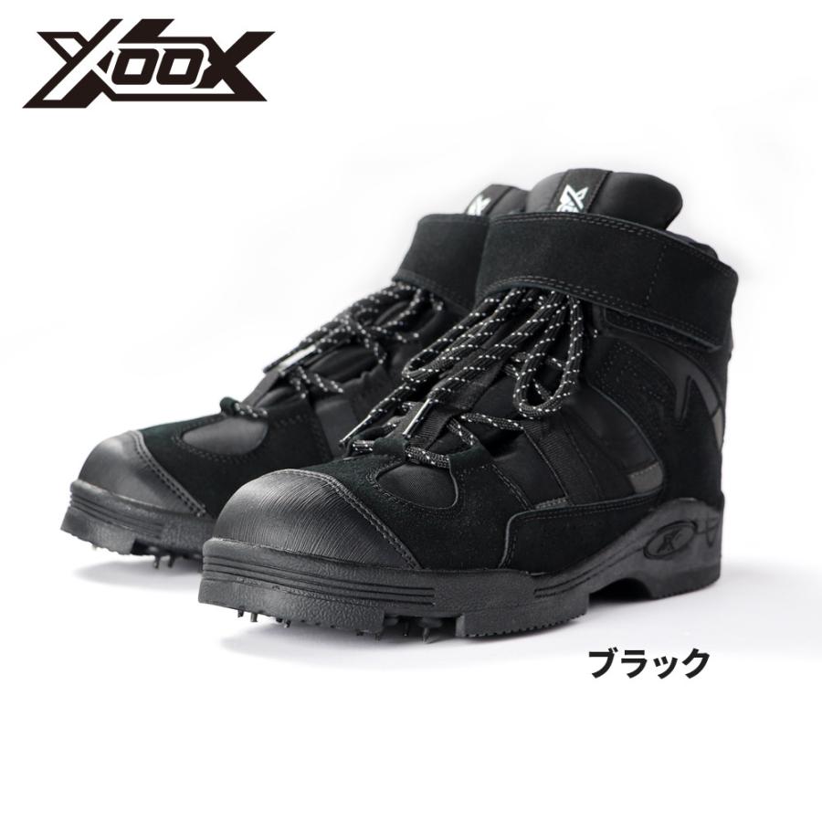 フットウェア XOOX スパイクシューズ 26.0-26.5cm L ブラック : 釣具の 