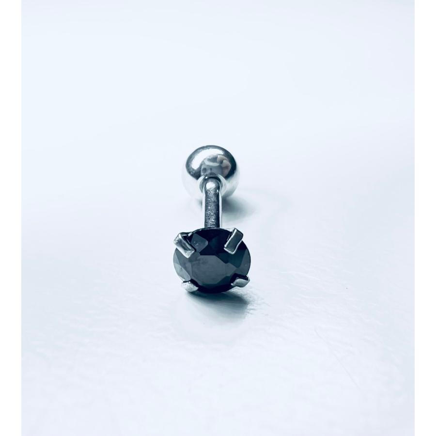 ボディピアス キラキラ 黒 シャフト 軟骨 トラガス 耳 ゴールド