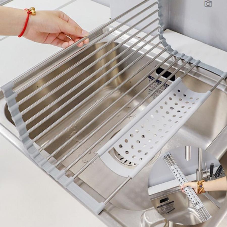 水切りラック シンク上 スリム 伸縮 折りたたみ 大きめ 折り畳み