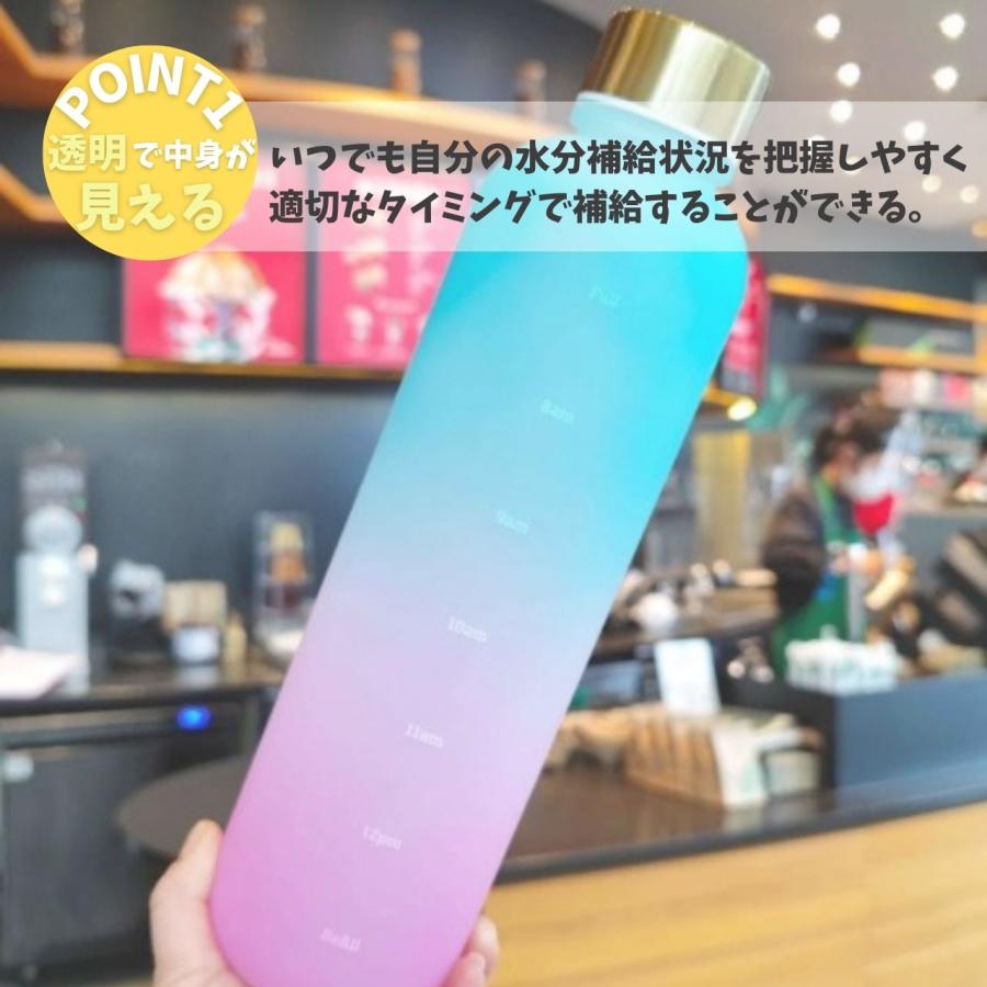 モチベーション ウォーターボトル 水筒 1リットル 1000ml 大容量