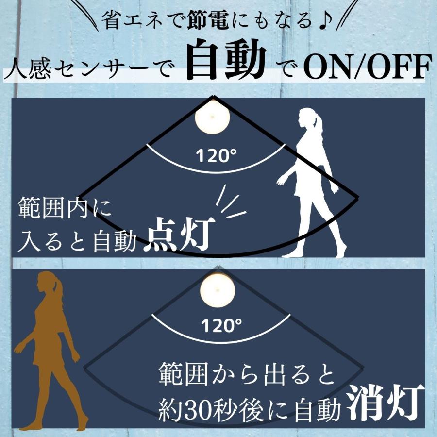 人感センサーライト センサーライト 人感センサー 室内 人感 3個セット led usb充電 薄型 壁 倉庫 駐車場 天井 トイレ用 マグネット 明るい 充電式 | ブランド登録なし | 04