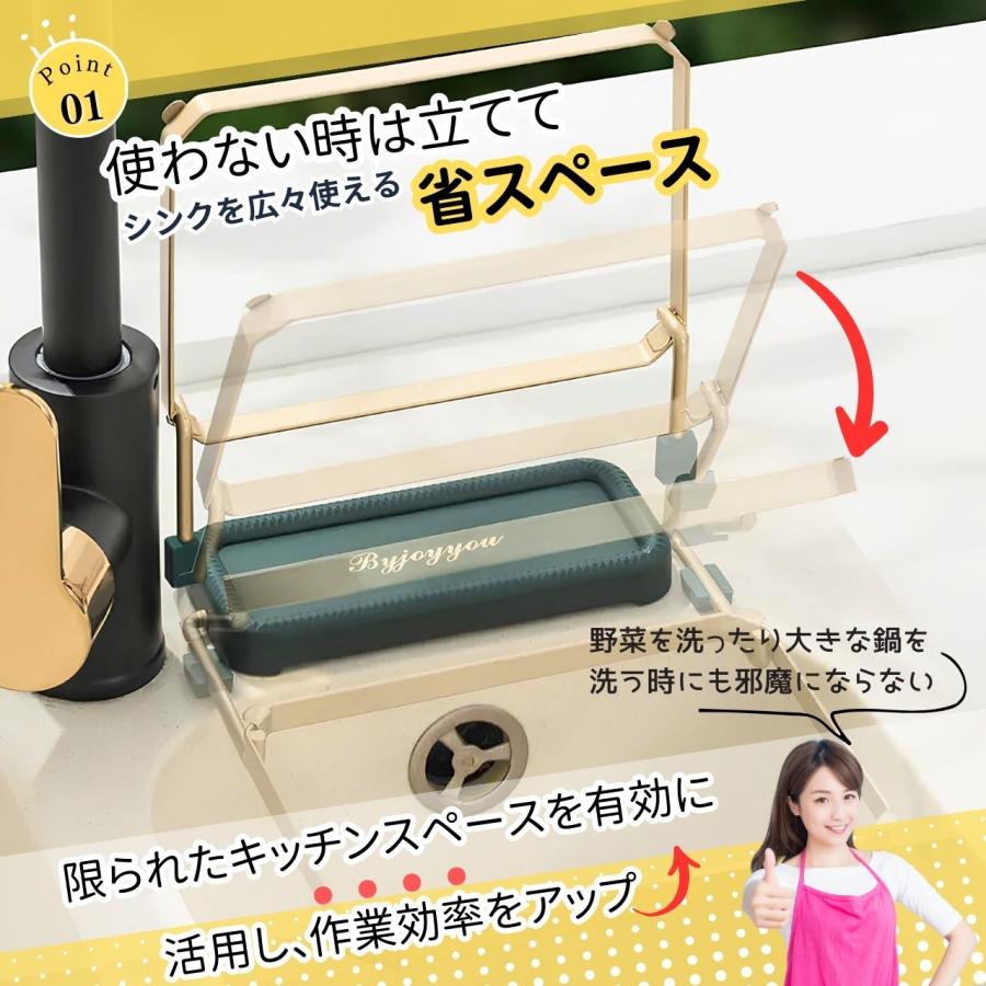 三角コーナー 三角コーナーいらず 浮かせる 水切りネットホルダー カラー 水切ネット 水きりネット ステンレス おしゃれ 折りたたみ | ブランド登録なし | 02