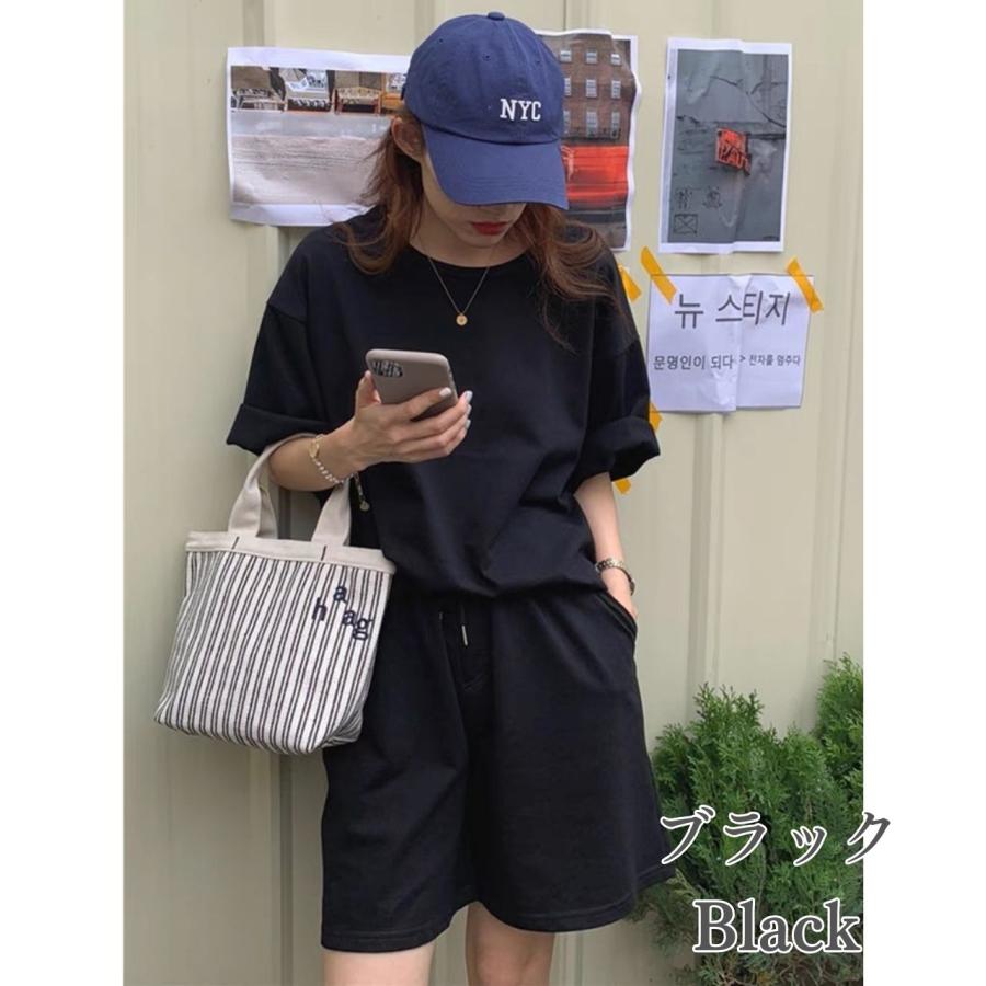 セットアップ 20代 30代 40代 レディース 夏 おしゃれ 黒 ショート