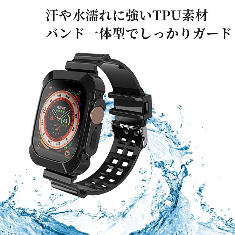アップルウォッチ バンド 49mm 44mm 45mm 40mm 41mm 38mm 42mm 一体型 apple watch 女性 男性 シリコン おしゃれ | ブランド登録なし | 02