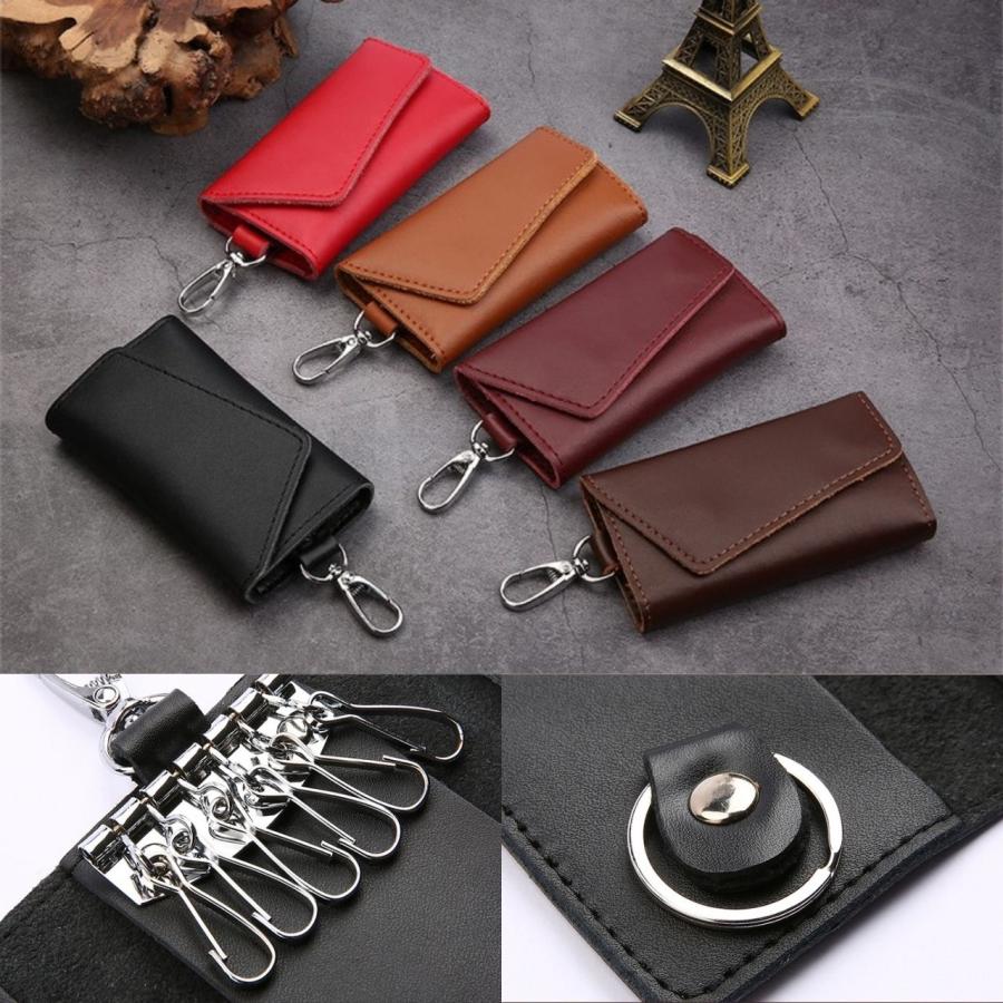 キーケース 本革 メンズ スマートキーケース スマートキー ウォレット カード入れ カラビナ付き レザー 6連 自転車 バイク 車 ボタン 50代 | ブランド登録なし | 08