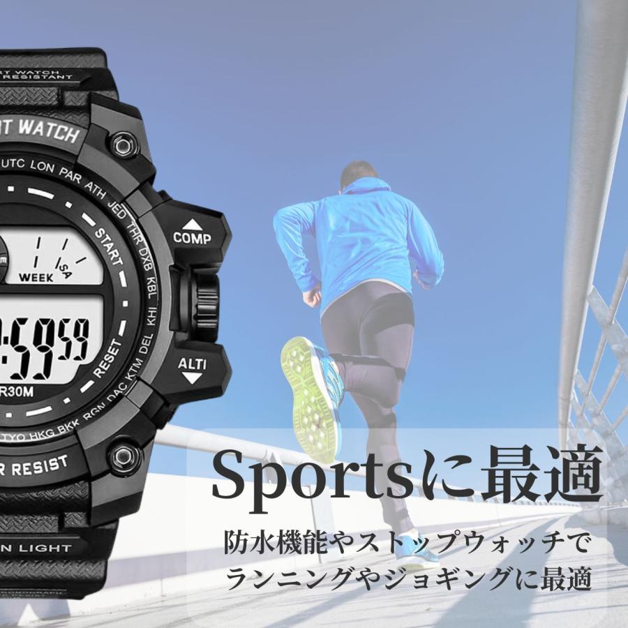 腕時計 デジタル デジタル腕時計 メンズ 防水 アラーム ベルト