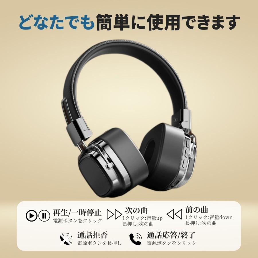 ヘッドホン ワイヤレス bluetooth 5.3 有線 無線 両用 マイク付き
