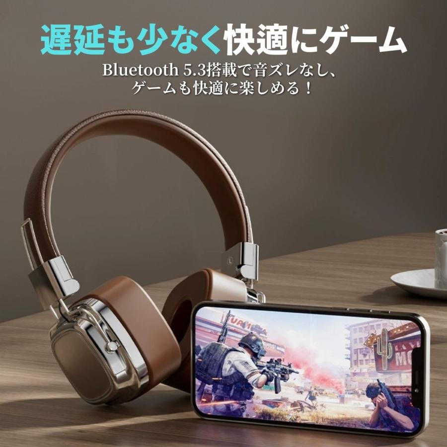 ヘッドホン ワイヤレス bluetooth 5.3 有線 無線 両用 マイク付き