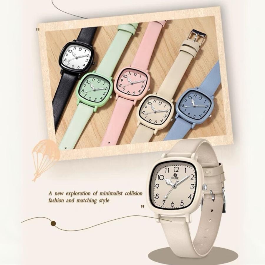 腕時計 レディース メンズ キッズ スクエアウォッチ 静音 クォーツ式