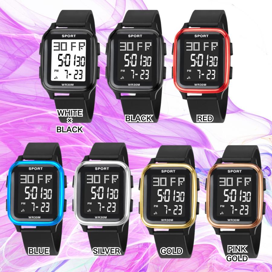 腕時計 レディース メンズ キッズ デジタルウォッチ 生活防水 アラーム